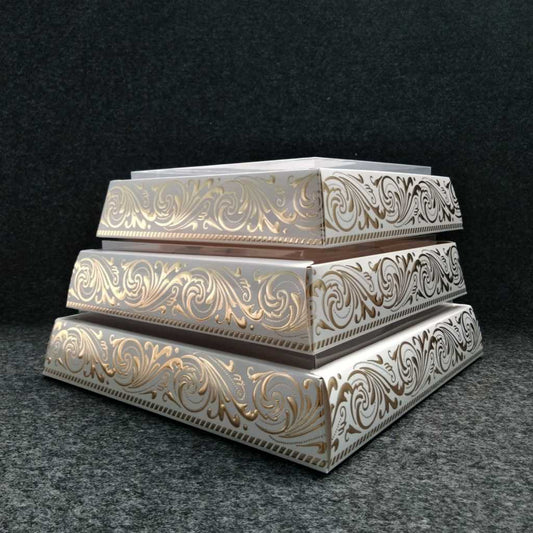 Pekanbaru Kotak Hampers Idul Fitri / Lebaran Mika Motif Gold Berbagai Ukuran
