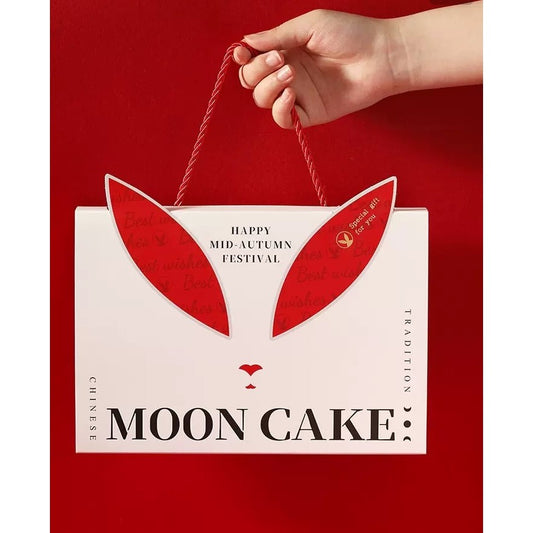 Pekanbaru Mooncake Hampers Box Set / Kotak Kue Bulan Handle Tali Merah Sekat 6