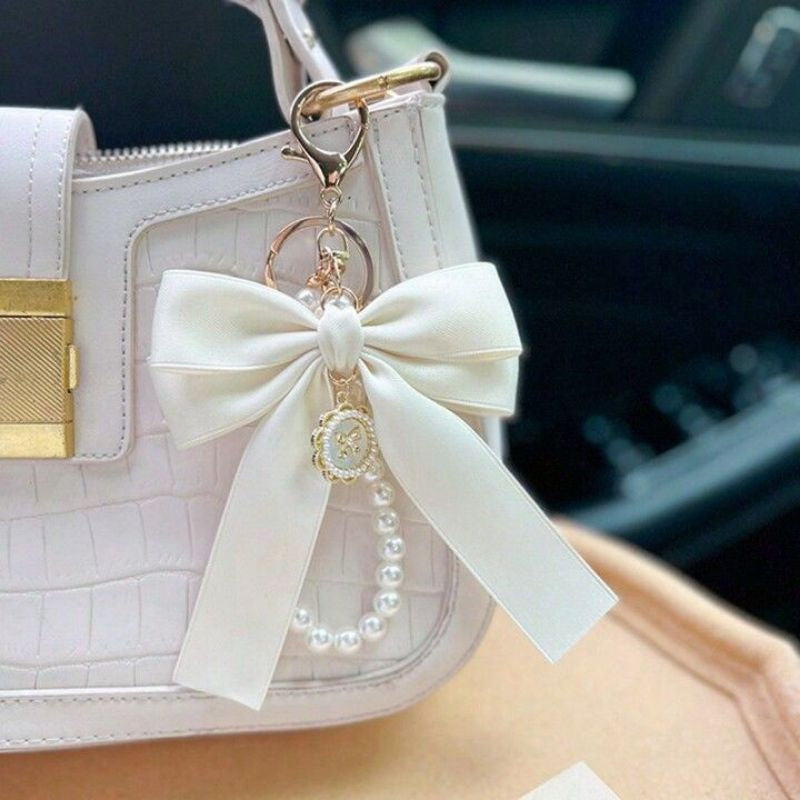Pekanbaru Hanya 3 Hari Diskon Khusus : Gantungan Tas wanita  Pita Mutiara Clarice Cantik/keychain