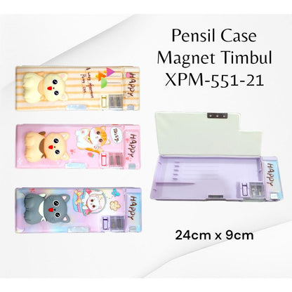Pekanbaru Pensil Case Magnet Timbul /Kotak Pensil Motif Timbul Motif Cewk