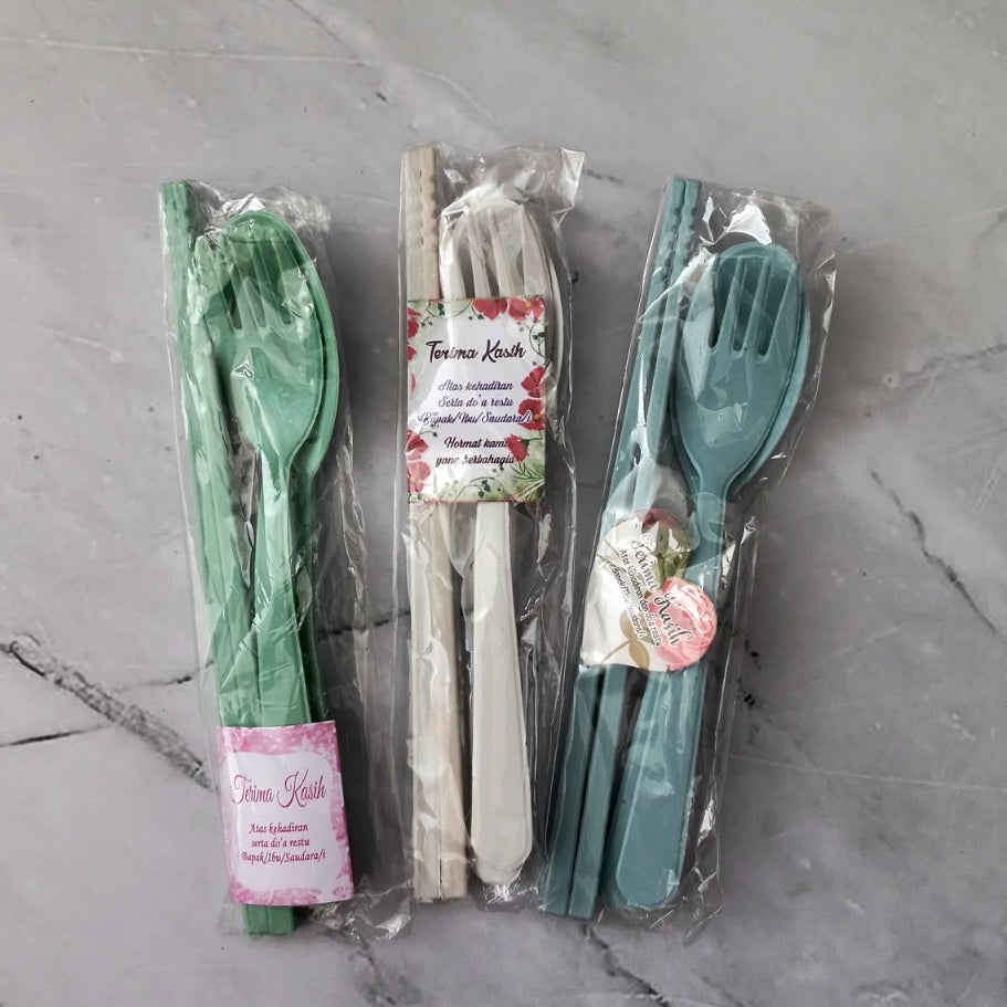 (50 PCS) SOUVENIR SENDOK GARPU SUMPIT SET Souvenir Sovenir Pernikahan Nikah