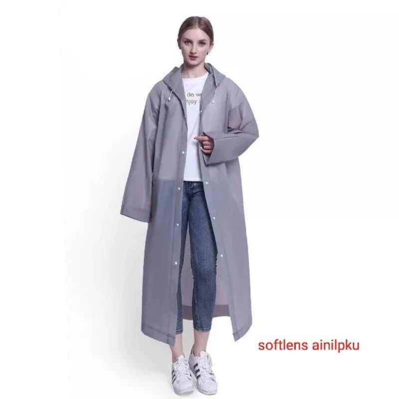 Pekanbaru Jas Hujan Dewasa Model Poncho Waterproof Bahan Eva Tebal / Jas Hujan / Mantel Hujan