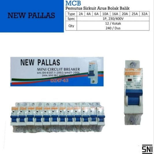 Pekanbaru Mcb New Pallas 1P 2A 4A 6A 10A 16A Sni
