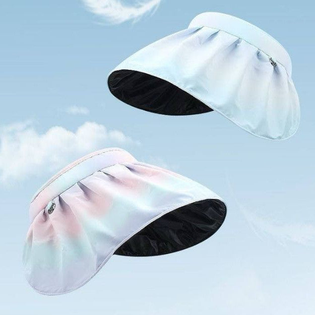 [littlecrab] Topi Ombre Anti Sinar UV Fisherman Warna Pastel Aesthetic Bando Multifungsi Ringan Motif Kerang Pelangi UPF 50+ Sun Hat Topi Bando Serap Keringat Visors Korean Style