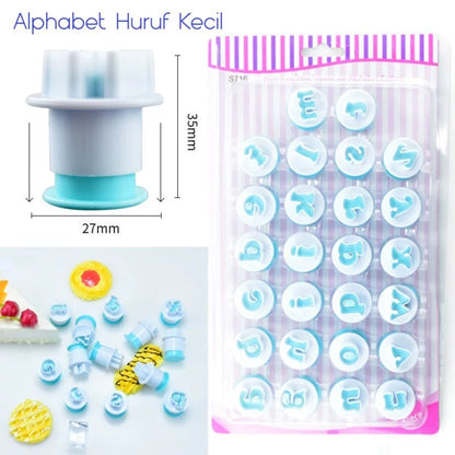 Pekanbaru Cetakan Fondant Mini / Fondant Cutter Mini Bentuk Angka / Alphabet