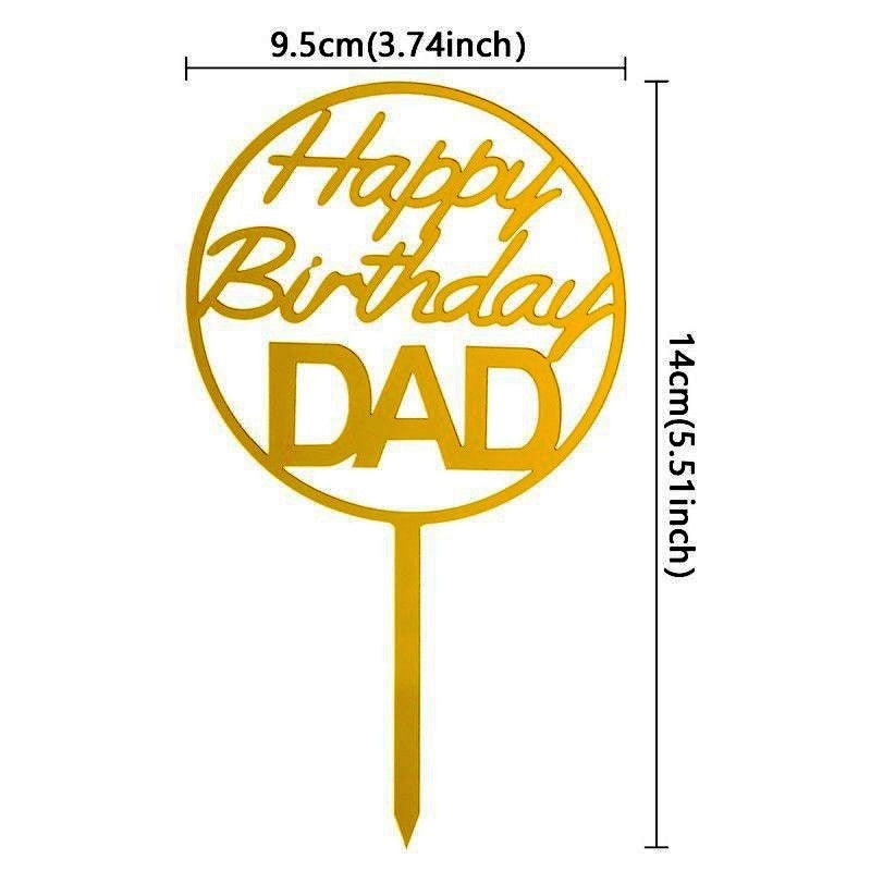 Pekanbaru Cake Topper Akrilik Happy Birthday / Mother'S Day / Father'S Day Ukuran Besar (Instan Only)