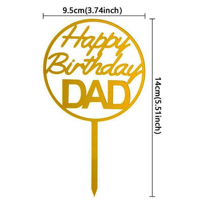 Pekanbaru Cake Topper Akrilik Happy Birthday / Mother'S Day / Father'S Day Ukuran Besar (Instan Only)
