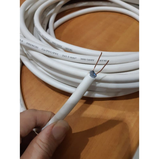 Pekanbaru Kabel Listrik 2X1,5 Per Meter / Kabel Nym / Kabel Putih Tunggal 2 X 1,5