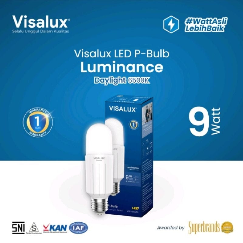 Pekanbaru Lampu  Led Visalux Luminance P-Bulb Cahaya Putih E27 9W 12W 15W