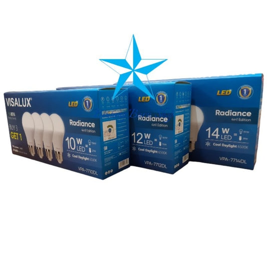 Pekanbaru Bola Lampu Led Visalux / Visalux Lampu Led A-Bulb Radiance Bundle Warna Putih ( Beli 4 Gratis 1) 8W 10W 12W 14W