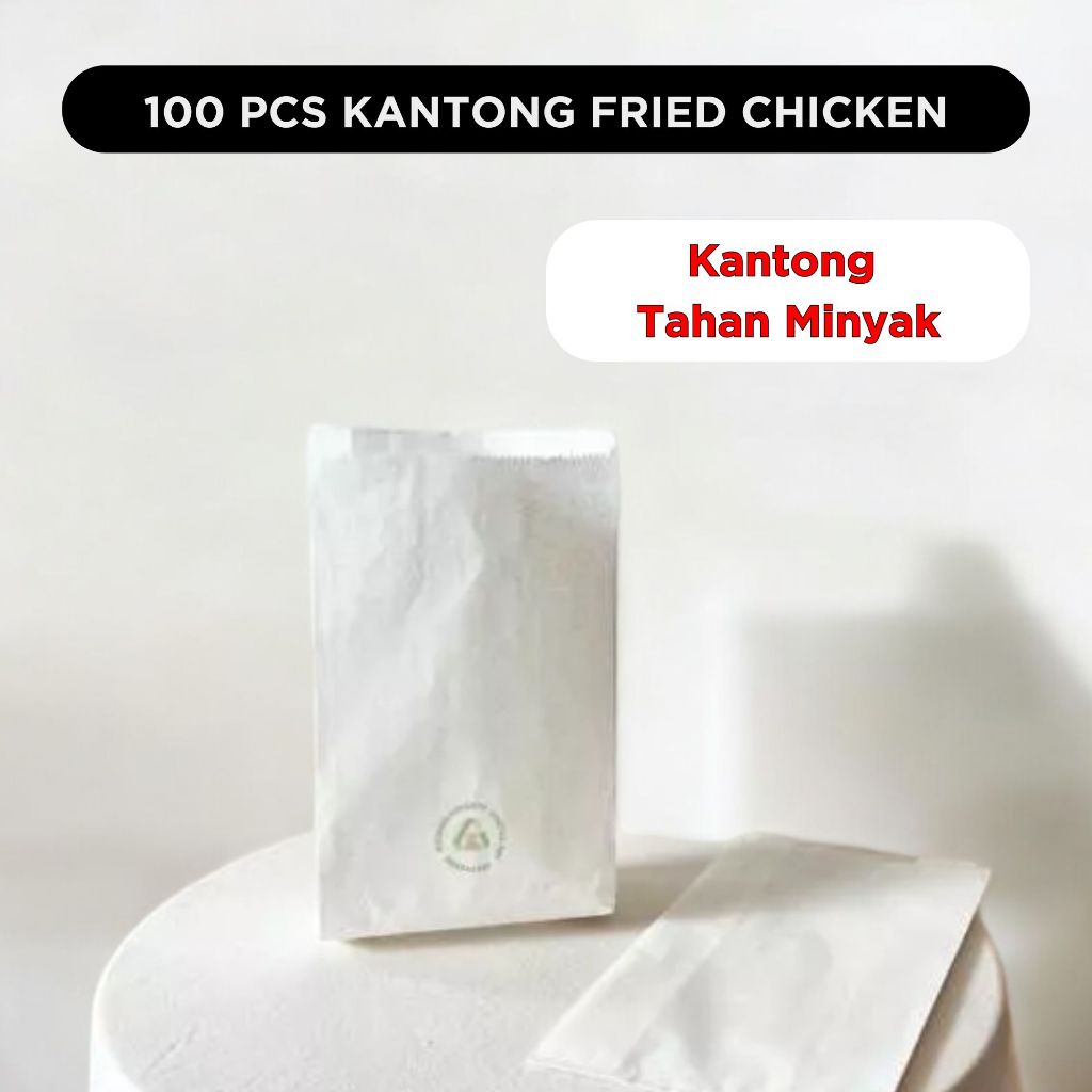 Kantong Fried Chicken Putih Polos Tahan Minyak Kemasan Gorengan Donat Paper Bag Food Grade
