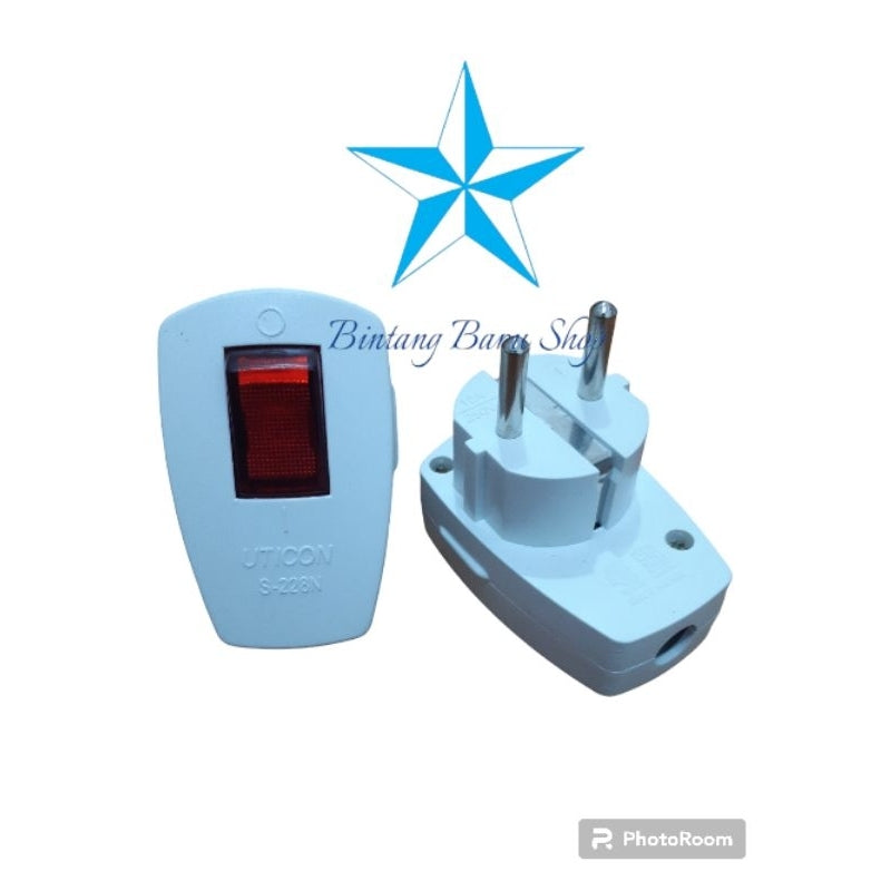 Pekanbaru Cok / Steker Uticon Lampu (Ada Saklar) / Colokan Uticon Ada Lampu / Steker Uticon S-228N