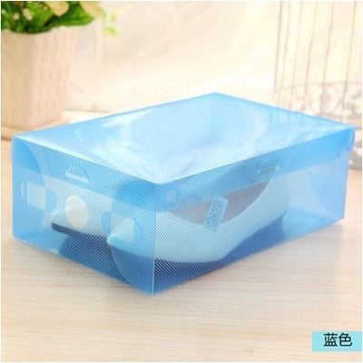 [HR] Kotak Sepatu Lipat Transparan Tebal Shoes Box Sepatu Transparan Kotak Rak Susun Sepatu Sandal Serbaguna Murah