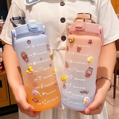 Pekanbaru Besar Jumbo Botol Viral Korea 2 Liter Minum Motivasi 2000Ml 2L