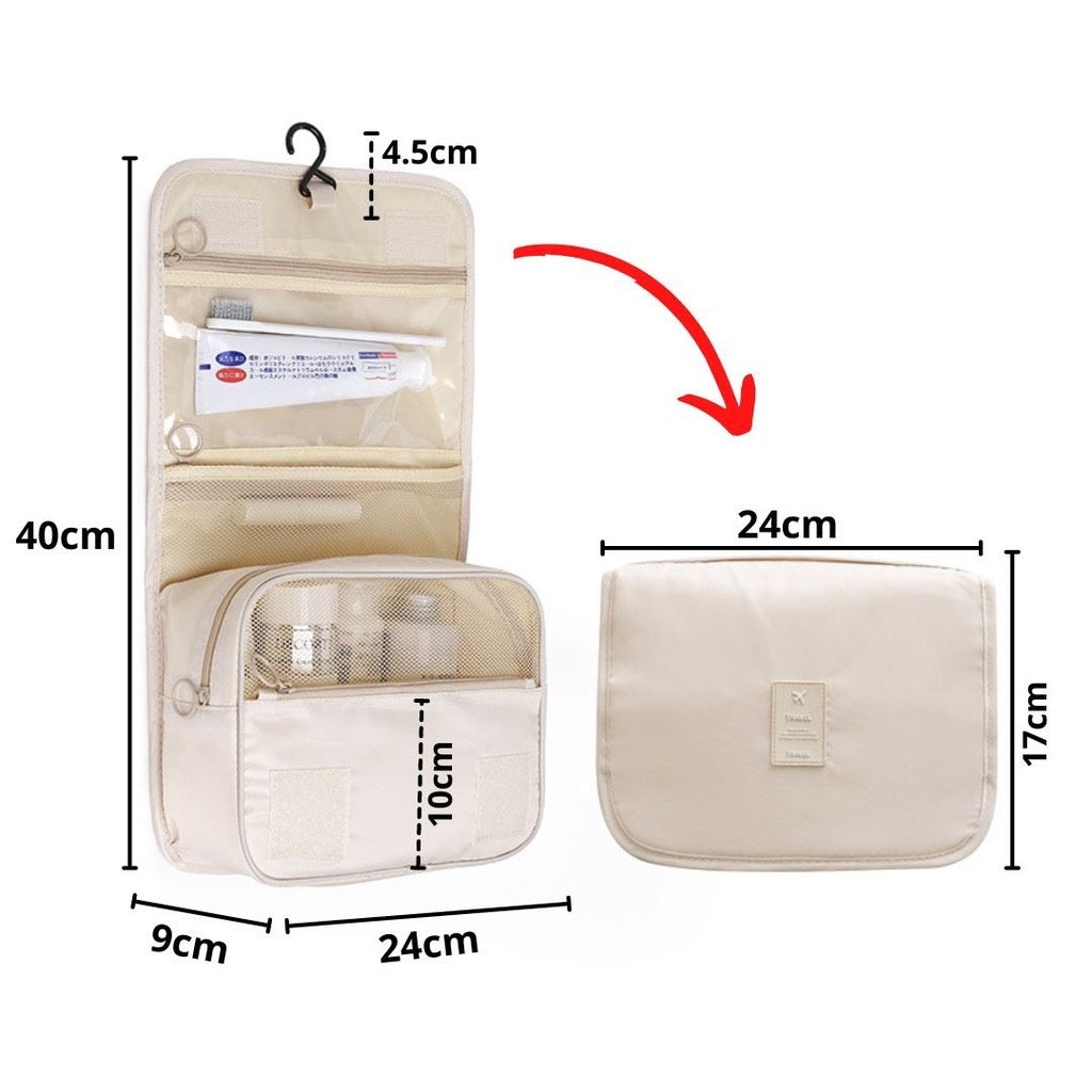 HR- TAS KOSMETIK MANDI GANTUNG Travel Bag Storage Make Up TAS KOSMETIK MANDI GANTUNG Tas Penyimpanan Kosmetik Perlengkapan Mandi Pouch Makeup Wanita Serbaguna Traveling Original Bahan Tebal