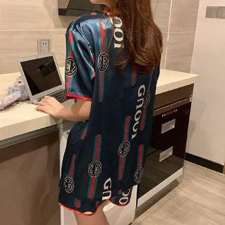 [littlecrab] Baju Tidur Licin Lengan Pendek Celana Pendek Satin Setelan Full Pattern Piyama Cartoon Unik Lucu Korean Style Sleep Wear Hot Pants Kaos Aesthetic