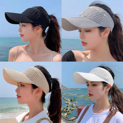Pekanbaru Topi Senam Zumba Wanita Dewasa Knit Visor Sport Rajut Katun Bersepeda Pantai