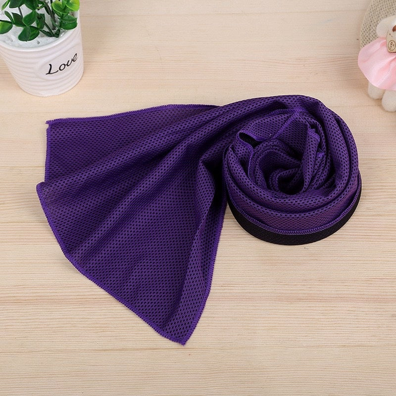 HR-Handuk Olahraga dingin Fresh Cold Towel Sport Gym Fitness Yoga Jogging Lari Marathon Gym Sepeda Handuk Dingin Serap Olahraga Lap Keringat