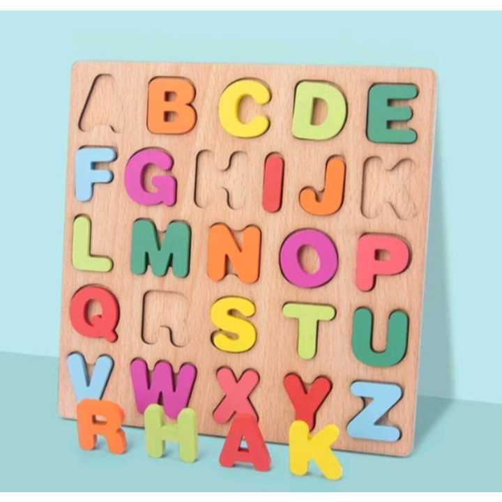 Edukasi mainan anak Huruf Angka bentuk puzzle kayu / Puzzle kayu bongkar huruf Hijaiyah mainan edukasi anak
