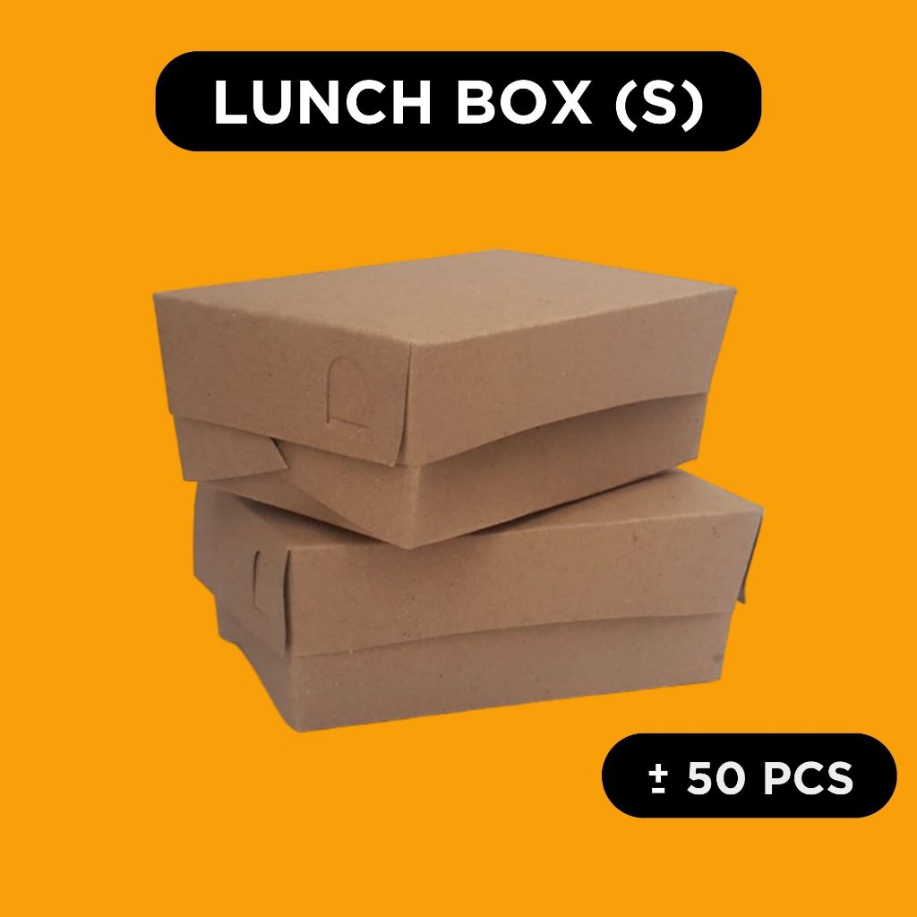 Paper Lunch Box L M M-HEMAT S XS Kemasan Dimsum Ayam Geprek Mie Gorengan Brownies Laminasi Food Tray