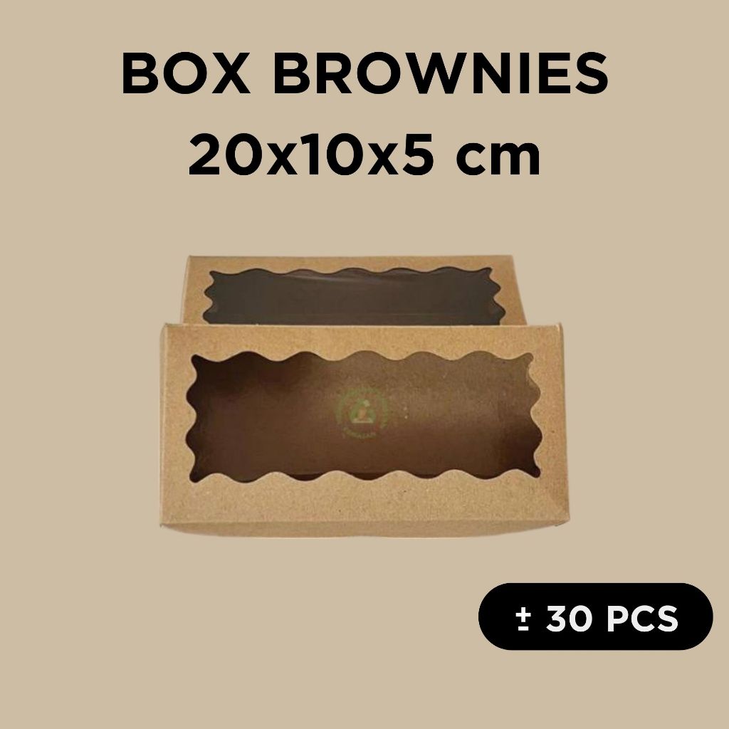 30 Pcs Box Brownies Jendela 20x10x5 Box Kue Jendela Dus Donat Dus Bolen Laminasi Food Grade