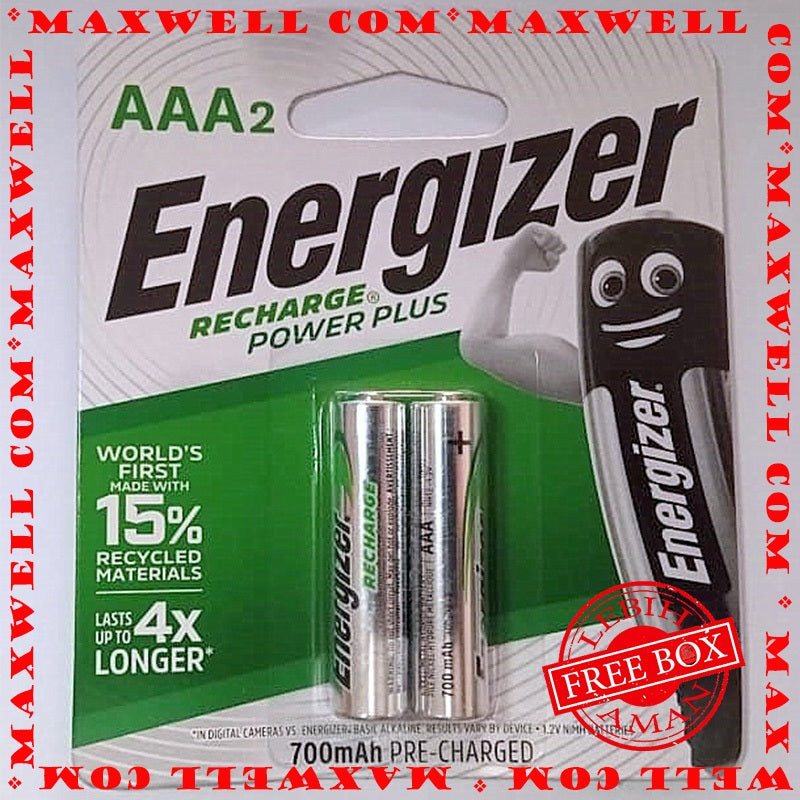 Pekanbaru Energizer Recharge Power Plus Aaa2 700Mah Batteries