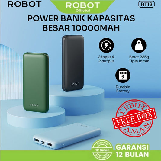 Pekanbaru Power Bank 5000-10000Mah Robot With Official Warranty Rt07 Rt11 Rt12 Rt180S Rt190S