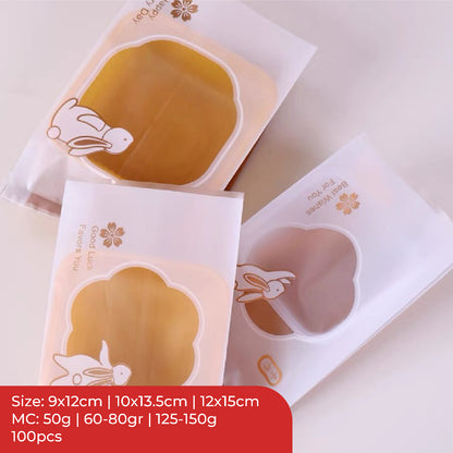 Pekanbaru Plastik Mooncake / Kue Bulan Non-Seal Motif Happy Mid Autumn Festival Berbagai Ukuran Per Pack