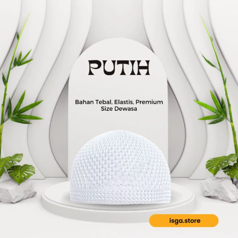 Peci Rajut Elastis Dewasa / Peci Haji / Kopiah Rajut / Peci Rajut Polos Tebal