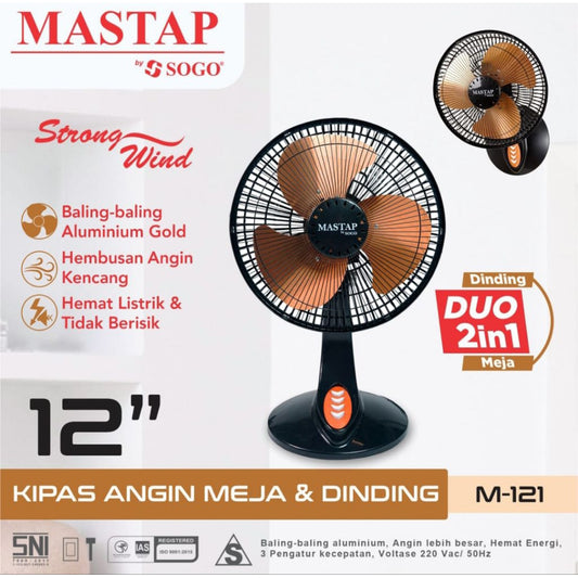 Pekanbaru Kipas Angin Duduk Mastap 12 Inch Baling Besi M-121 / Kipas Angin Meja Baling Besi 12" / Kipas Angin Tornado Mastap 12Inch