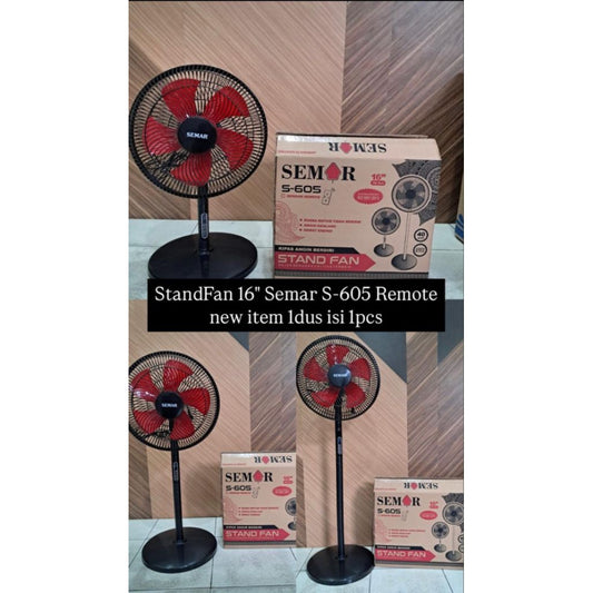 Pekanbaru Kipas Angin Berdiri 16 Inch Semar S-605 / Stand Fan Semar 16" Pakai Remot