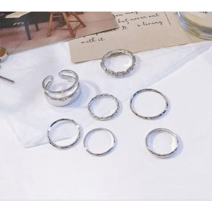 Pekanbaru Isi 4/8 Pcs  /Set Cincin Emas Hias Mutiara Gaya  Untuk Wanita