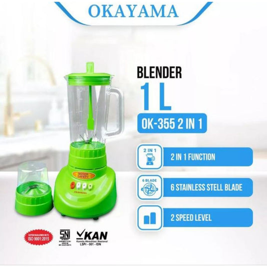 Pekanbaru Blender Okayama Ok-355 2 In 1 ( 2 Tabung ) / National Quality