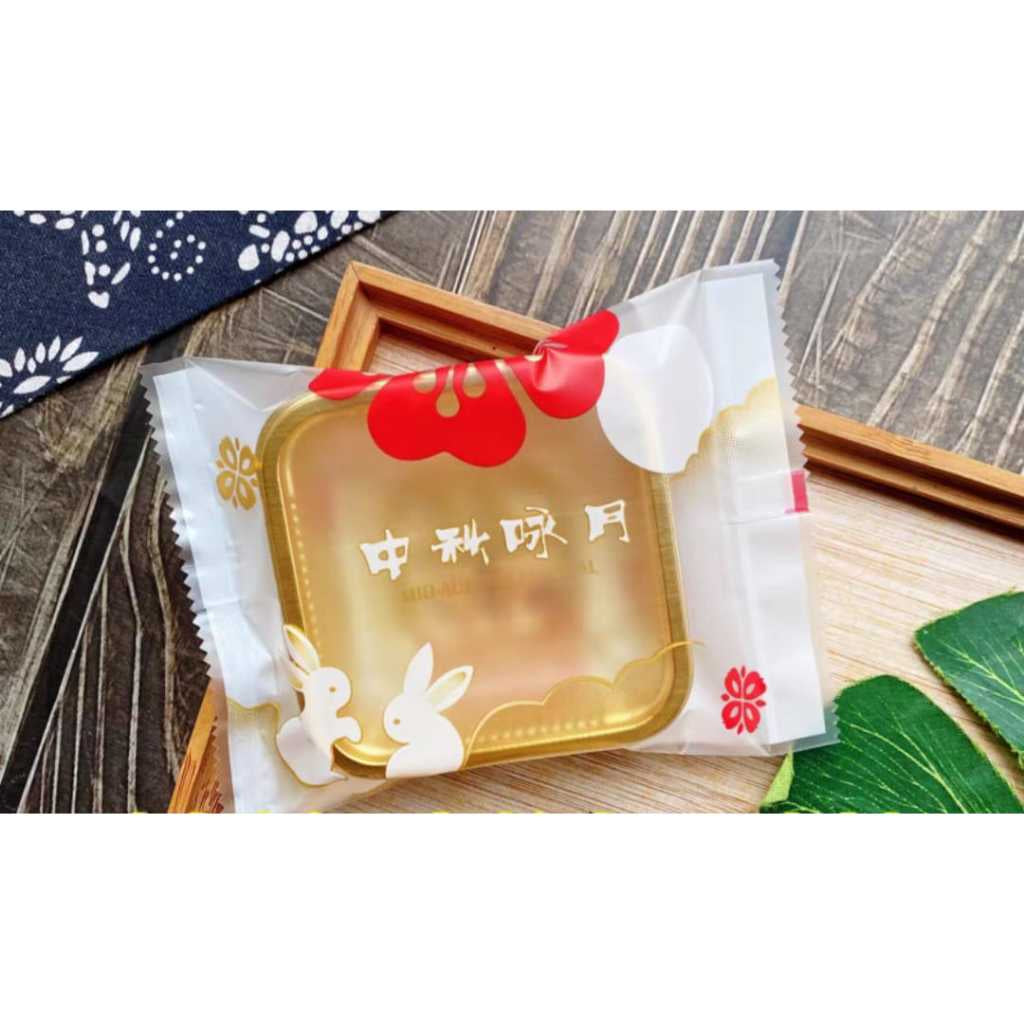 Pekanbaru Plastik Mooncake / Kue Bulan Non-Seal Motif Happy Mid Autumn Festival Berbagai Ukuran Per Pack