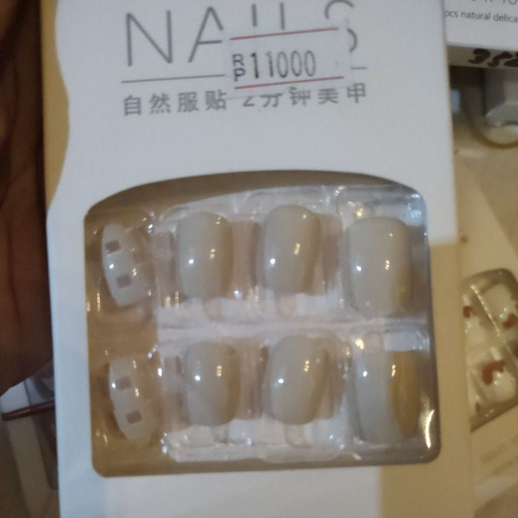 Pekanbaru (24Pcs Free Lem) Kuku Palsu Murah Tahan Air Fashion Nail Art 3D Korea Fake Nails Manicure
