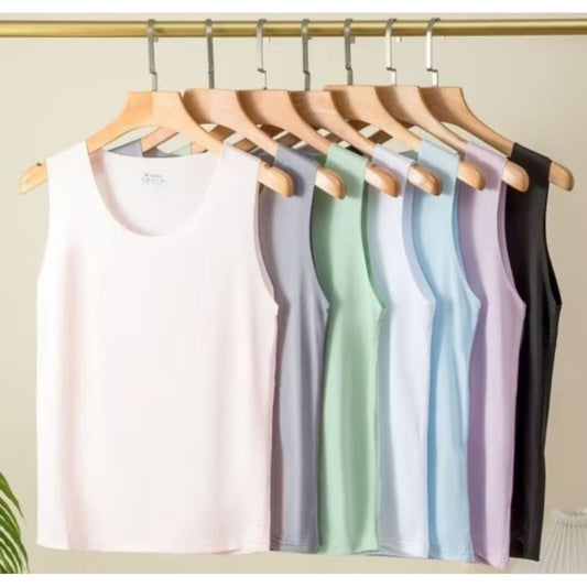 Pekanbaru Tanktop wanita ice silk tipis nyaman dingin tanpa lengan