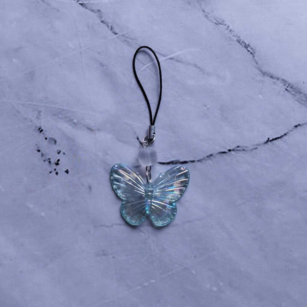 Gantungan hp kupu-kupu / Gantungan kunci butterfly / Gantungan tas / Lanyard HP estetik