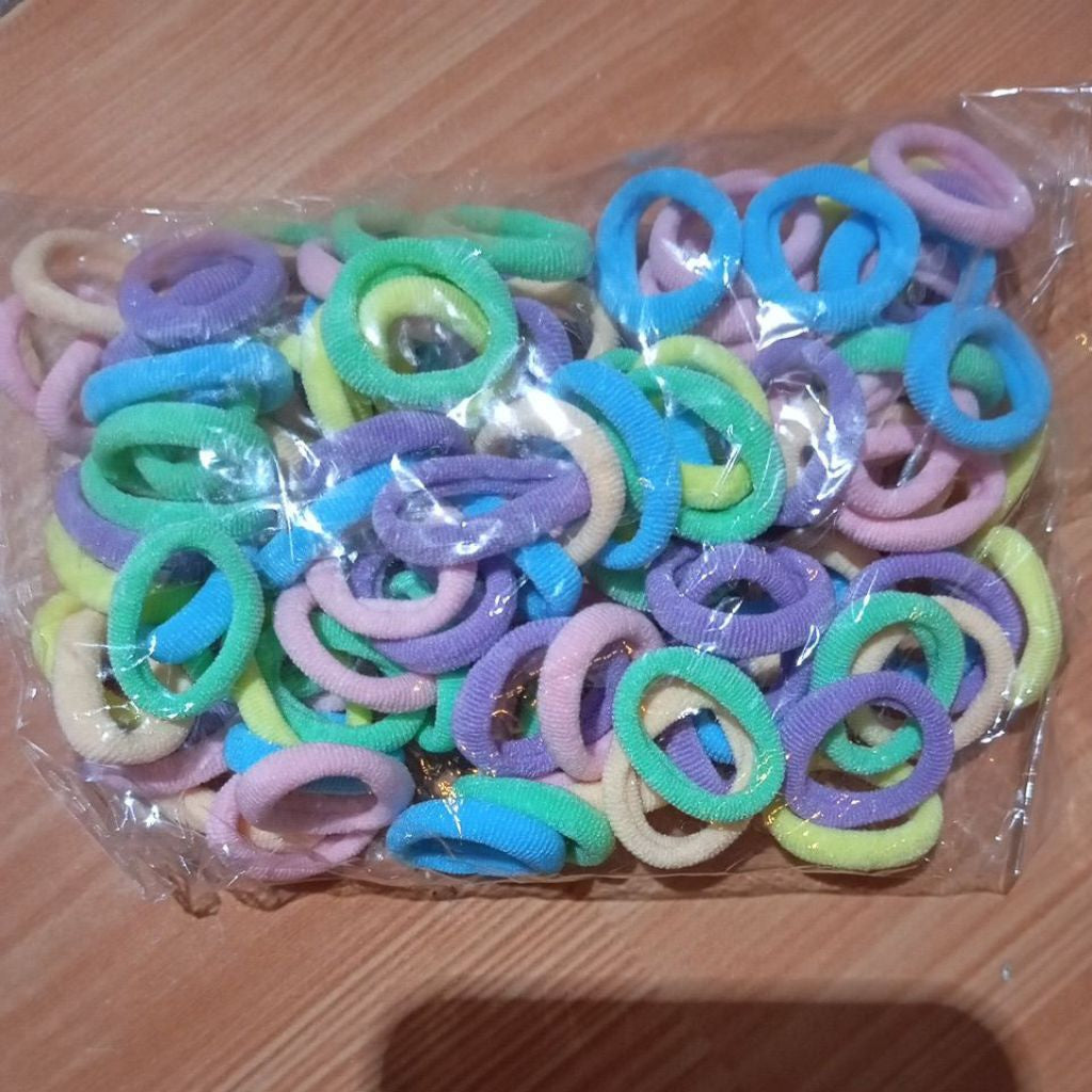 Pekanbaru Ikat Rambut Donat Isi 20Pcs Free Pouch Kunciran Rambut Anak Warna Warni