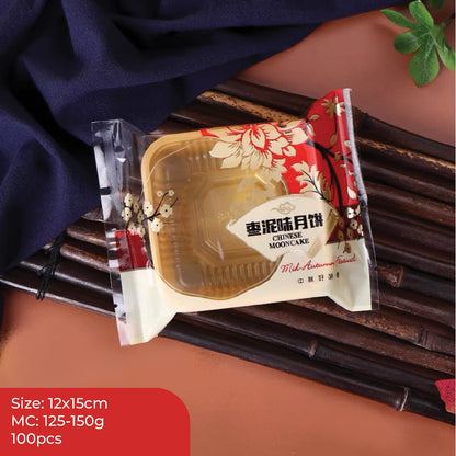 Pekanbaru Plastik Mooncake / Kue Bulan Non-Seal Motif Happy Mid Autumn Festival Berbagai Ukuran Per Pack