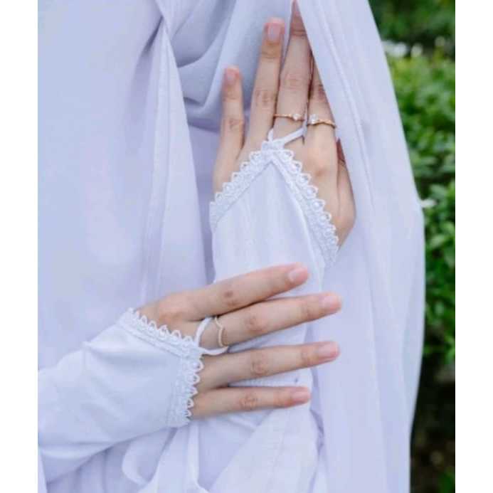 [YL] HANDSOCK CINCIN RENDA / HANDSOCK UMROH HAJI / MANSET RENDA / Handsock Tangan Muslimah untuk Sholat Bahan Jersey
