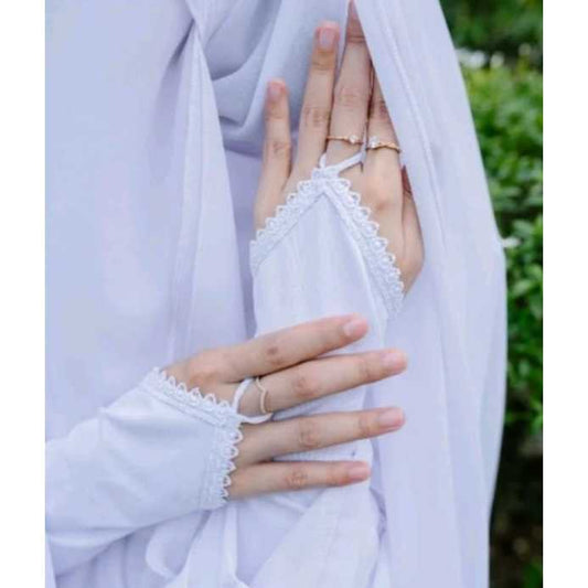 Pekanbaru [YL] HANDSOCK CINCIN RENDA / HANDSOCK UMROH HAJI / MANSET RENDA / Handsock Tangan Muslimah untuk Sholat Bahan Jersey