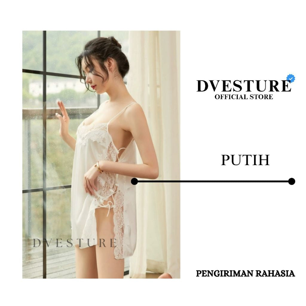 Pekanbaru Lingerie Dress Set D-105 Tali Samping Adjustable Baju Tidur Wanita
