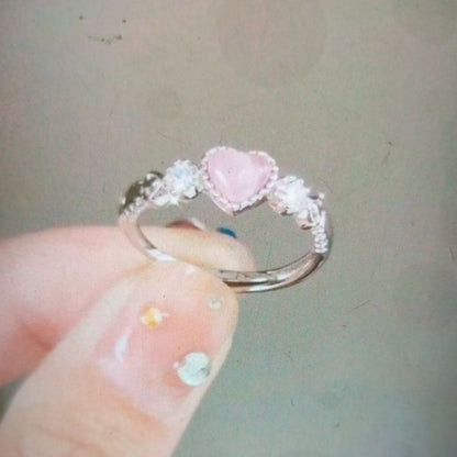 Pekanbaru Cincin Wanita Diamond Fashion Korea Cincin Bentuk Hati Simple Ring