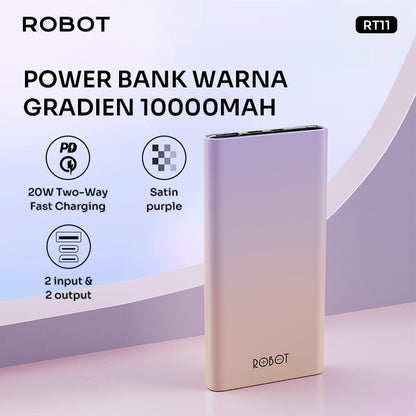 Pekanbaru Power Bank 5000-10000Mah Robot With Official Warranty Rt07 Rt11 Rt12 Rt180S Rt190S