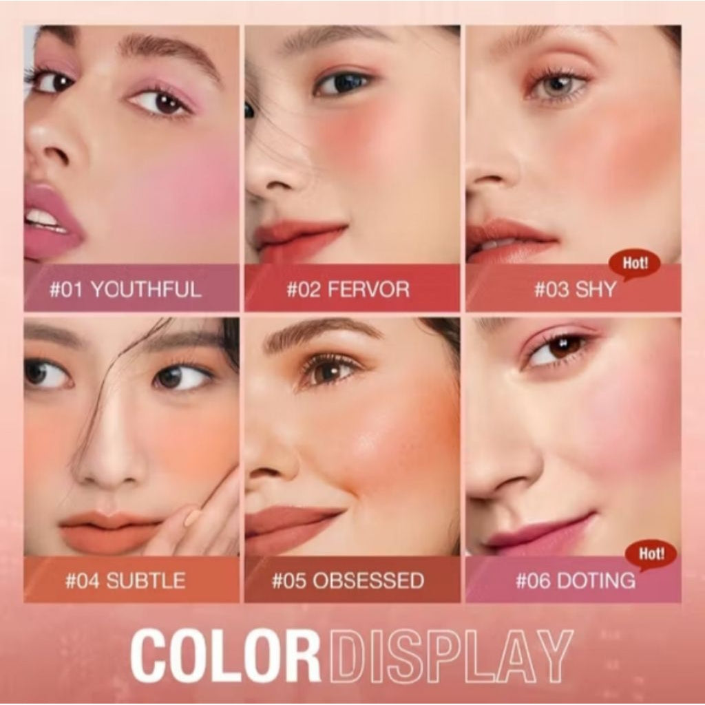 Pekanbaru O.Two.O Makeup Blush Stick Hydrating Glossy Lip & Cheek 6 Colors Beauty Cosmetics
