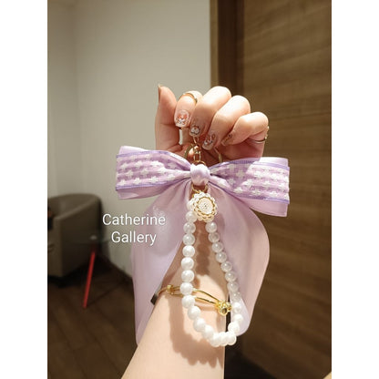 Pekanbaru Hanya 3 Hari Diskon Khusus : Gantungan Tas wanita  Pita Mutiara Clarice Cantik/keychain