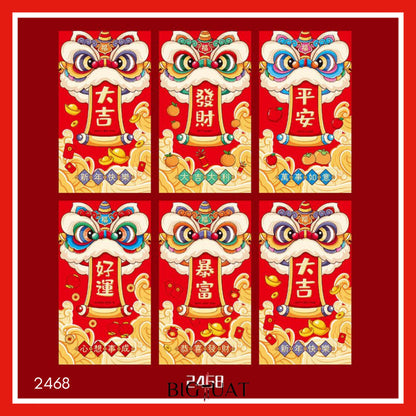 [littlecrab] 6pcs Angpao Imlek Chinese Ular 2025 Xin Nian Kuai Le Amplop Kertas Angpau Tebal Fu