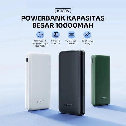 Pekanbaru Power Bank 5000-10000Mah Robot With Official Warranty Rt07 Rt11 Rt12 Rt180S Rt190S