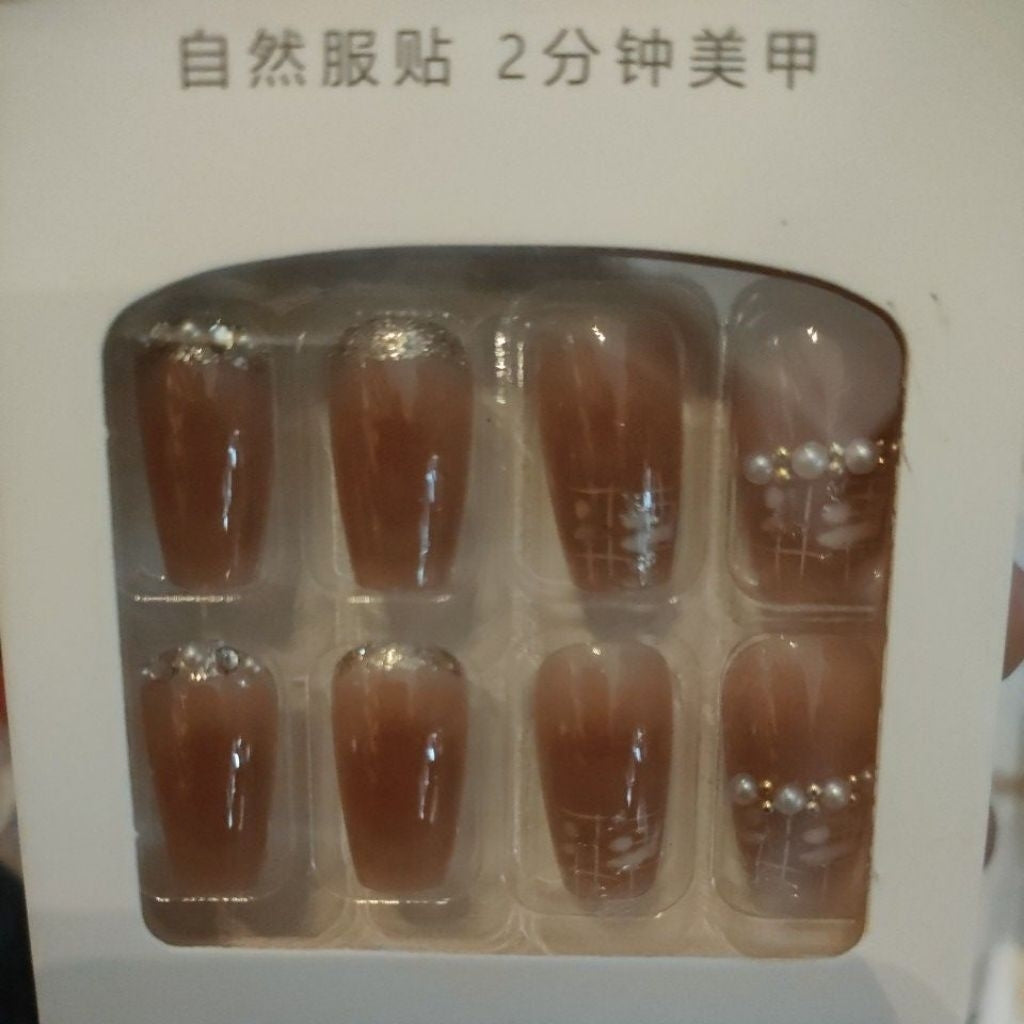 Pekanbaru (24Pcs)Kuku Palsu Premium Murah Free Lem