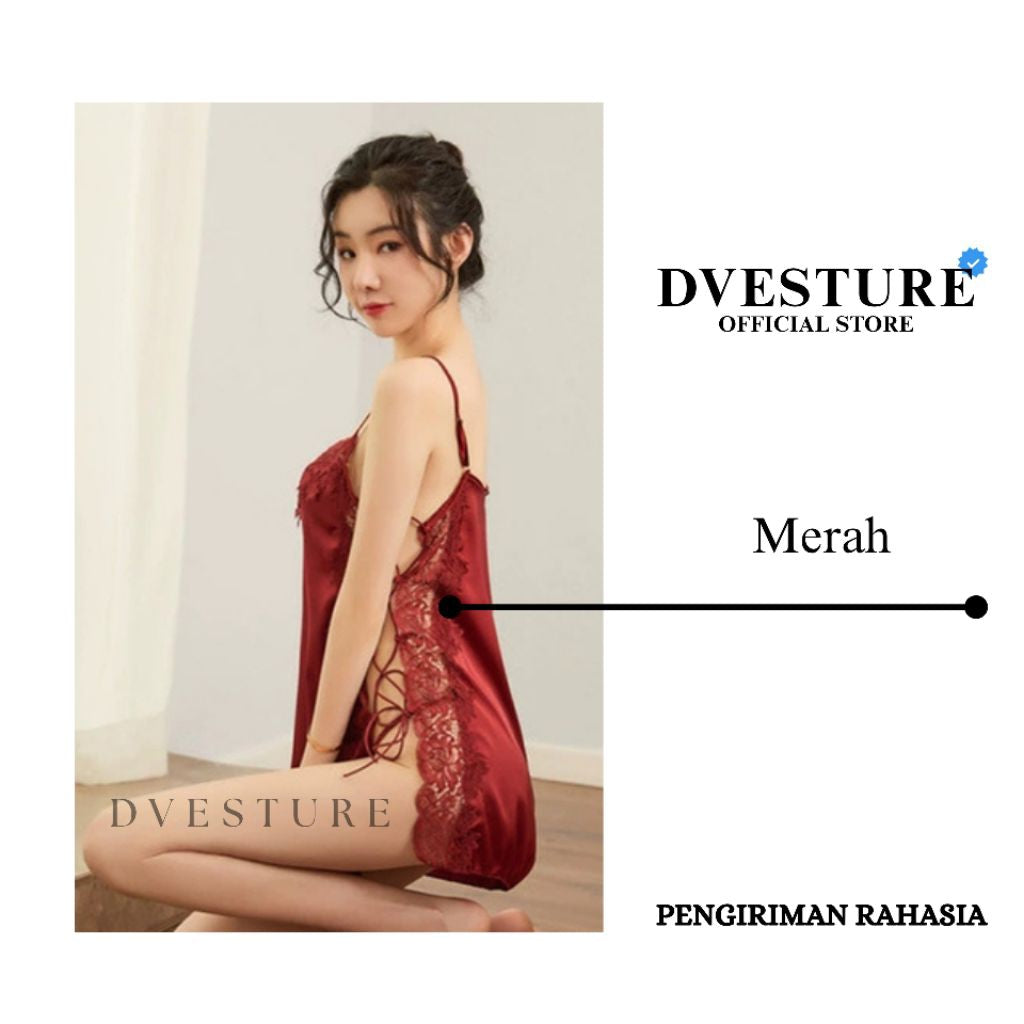 Pekanbaru Lingerie Dress Set D-105 Tali Samping Adjustable Baju Tidur Wanita